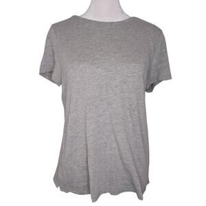 J. Jill Gray Linen Rayon Knit Short Sleeve Tshirt Medium